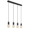 Globo MATTI Hanger Natuurlijke kleuren, Zwart, 4-lichts