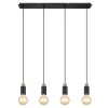 Globo MATTI Hanger Natuurlijke kleuren, Zwart, 4-lichts