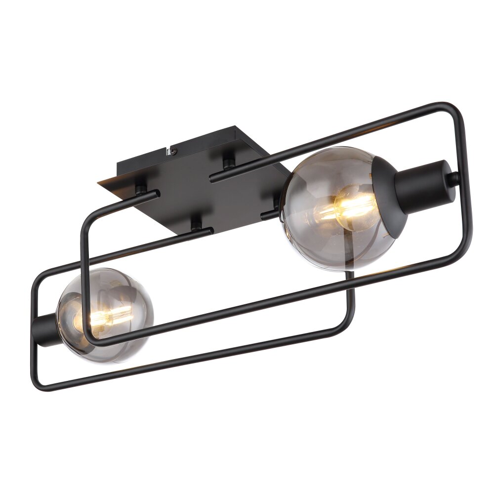 Globo BLAMA Plafondlamp Zwart, 2-lichts main product photo