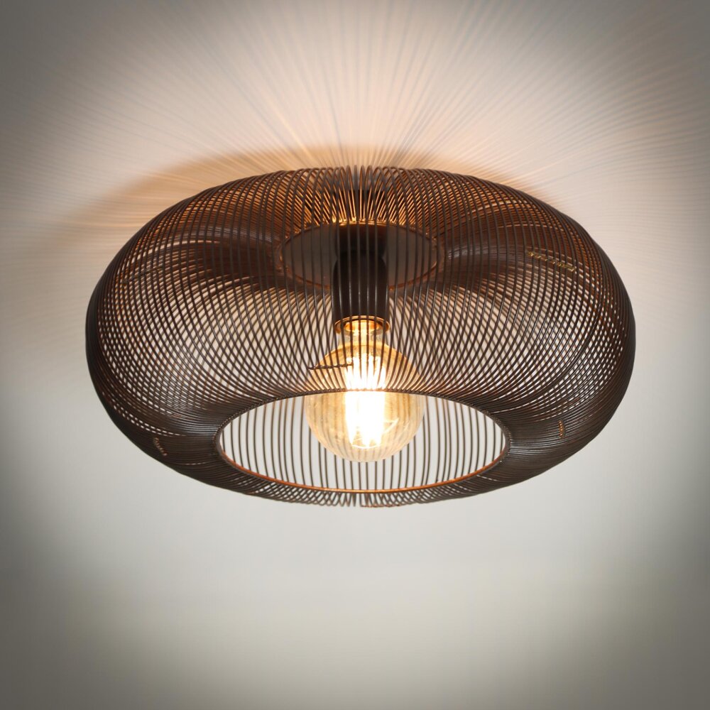Agueda Plafondlamp Donkerbruin, Nikkel mat, Zwart, 1-licht main product photo