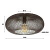 Agueda Plafondlamp Donkerbruin, Nikkel mat, Zwart, 1-licht