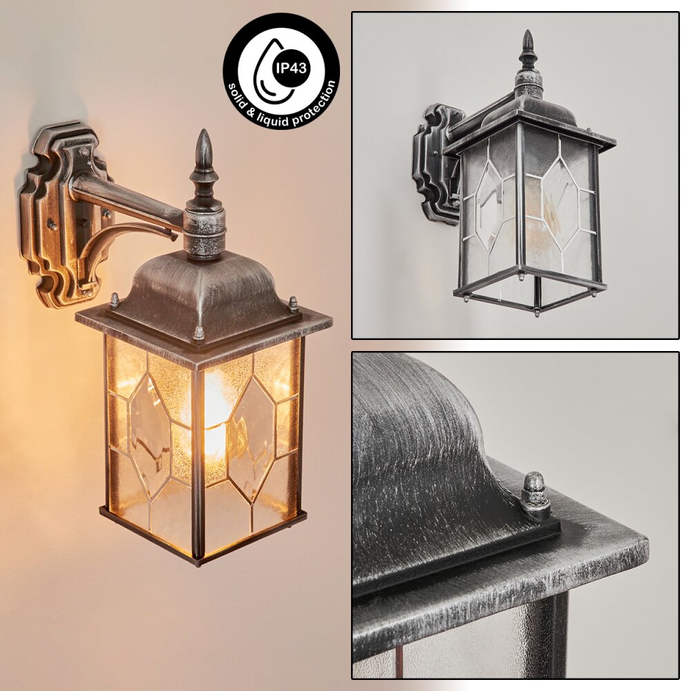 Talca Buiten muurverlichting Zwart, Zilver, 1-licht main product photo