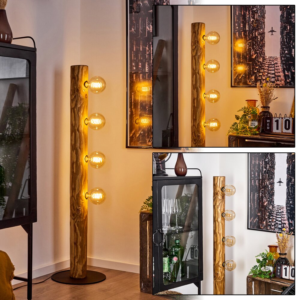 Canedo Staande lamp Natuurlijke kleuren, Zwart, 4-lichts main product photo