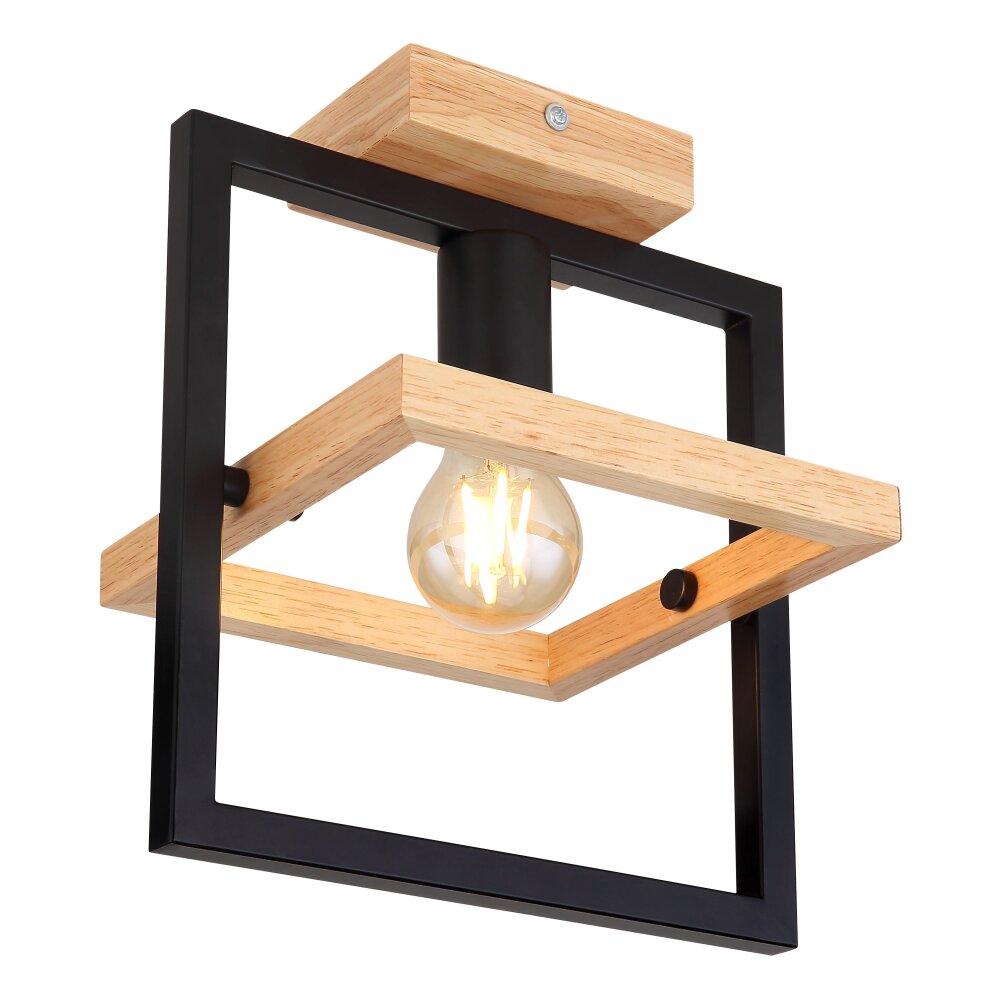Globo ERICA Plafondlamp Natuurlijke kleuren, Zwart, 1-licht main product photo
