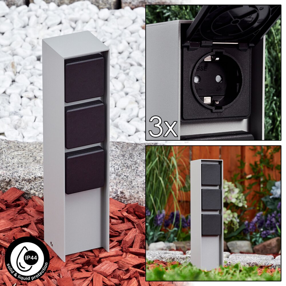 Reigolil Buiten stopcontact Grijs, Zwart main product photo