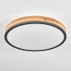 Salmi Plafondpaneel LED Antraciet, Bruin, houtlook, Zwart, 1-licht, Afstandsbediening