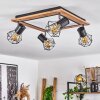 Bardhaman Plafondlamp LED Bruin, Chroom, houtlook, Zwart, 5-lichts
