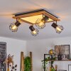 Bardhaman Plafondlamp LED Bruin, Chroom, houtlook, Zwart, 5-lichts
