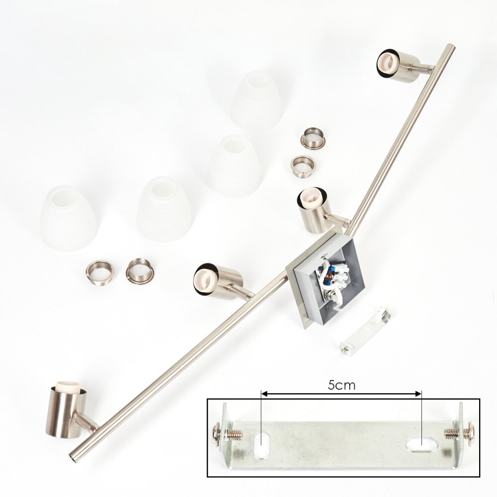 Villaseca Plafondlamp LED Nikkel mat, 4-lichts