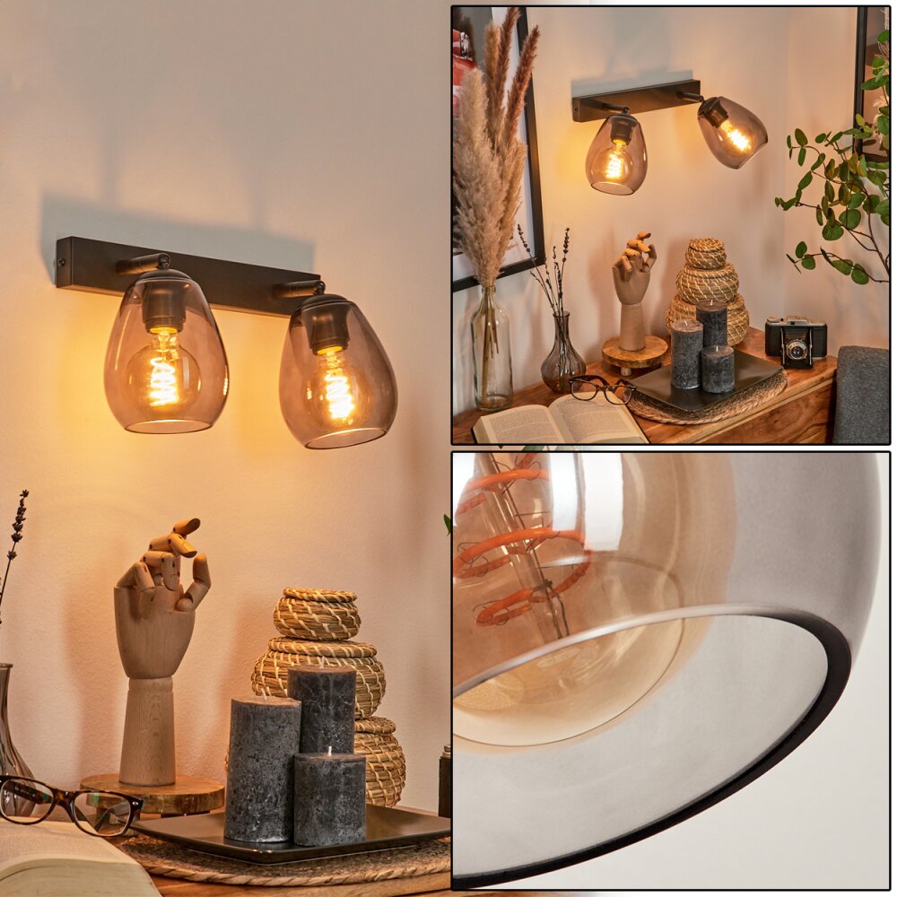 Chaiguao Muurlamp Zwart, 2-lichts main product photo