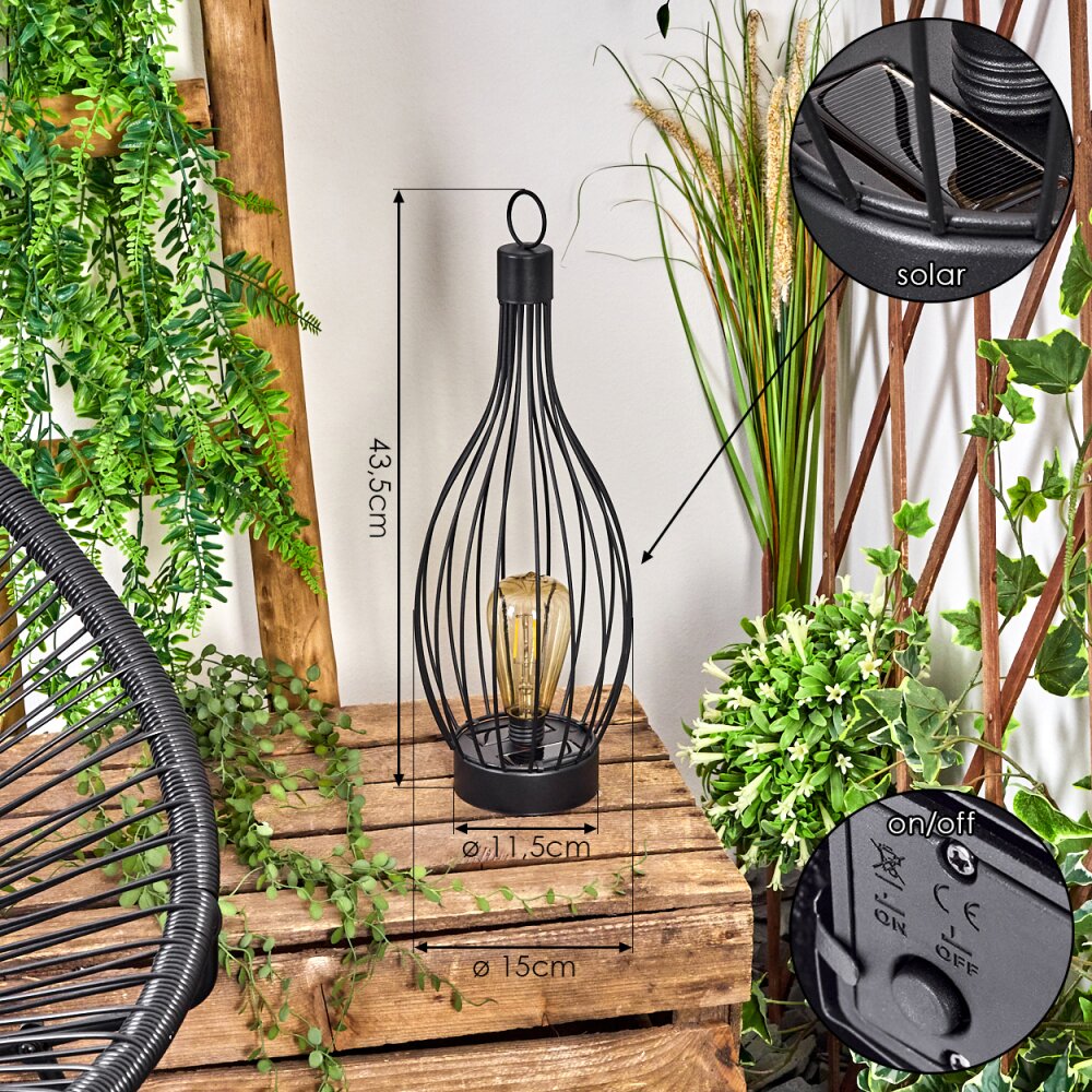 Quillagua Tafellamp op zonne-energie LED Zwart, 1-licht