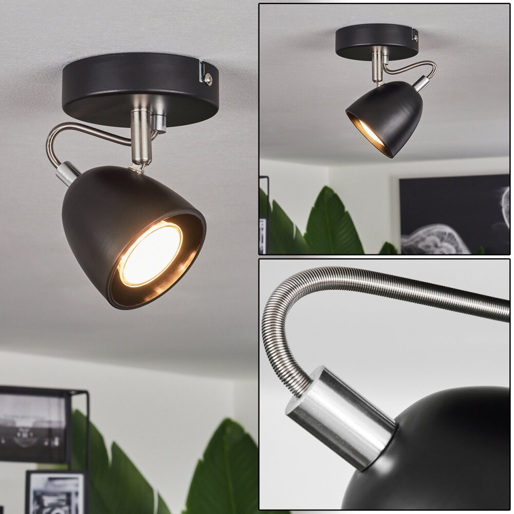 Moesdorf Plafondlamp Nikkel mat, Zwart, 1-licht main product photo