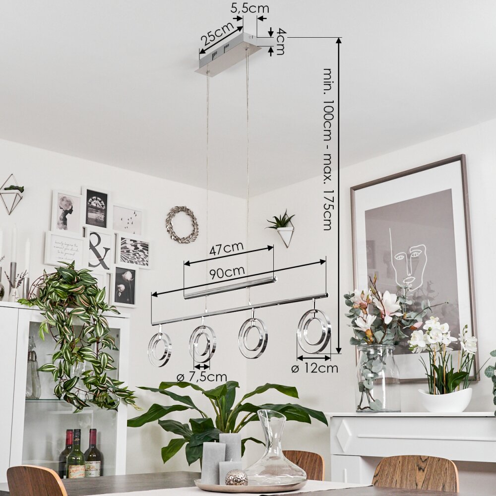 Reality GINA Staande lamp LED Chroom, 4-lichts