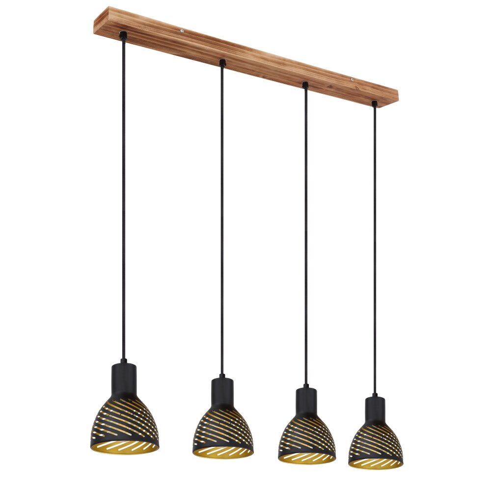 Globo LENNA Hanglamp houtlook, 4-lichts main product photo