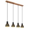 Globo LENNA Hanglamp houtlook, 4-lichts