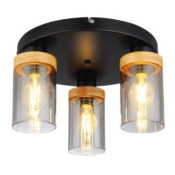 Globo FINCA Plafondlamp Rookkleurig, 3-lichts