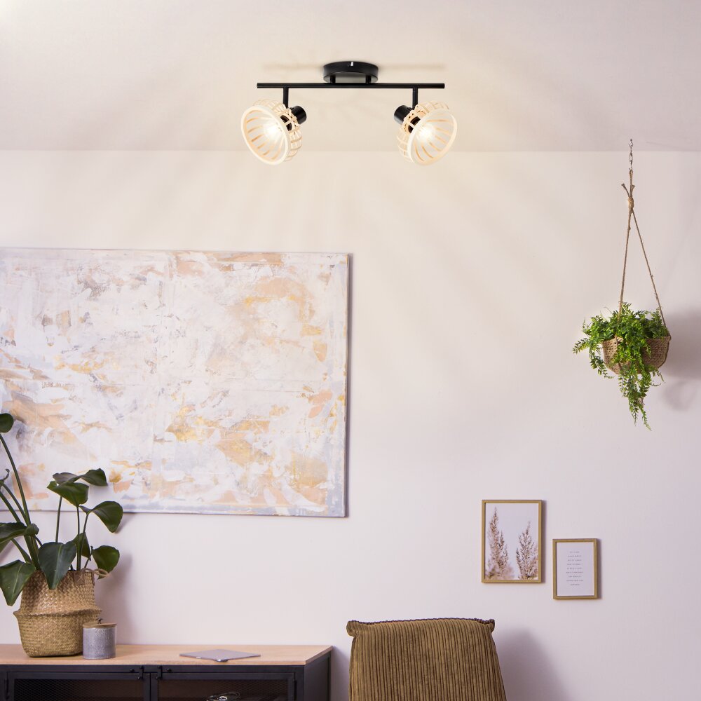 Brilliant Norah Plafondlamp Zwart, 2-lichts main product photo