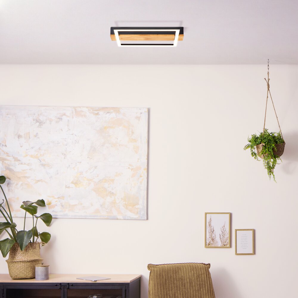Brilliant Loneos Plafondlamp LED Bruin, Zwart, 1-licht main product photo