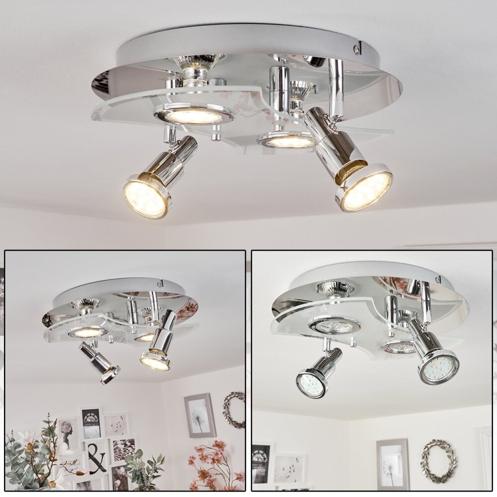 Morges Plafondlamp LED Chroom, Wit, 4-lichts main product photo