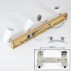 Javel Plafondlamp Bruin, Chroom, houtlook, 4-lichts