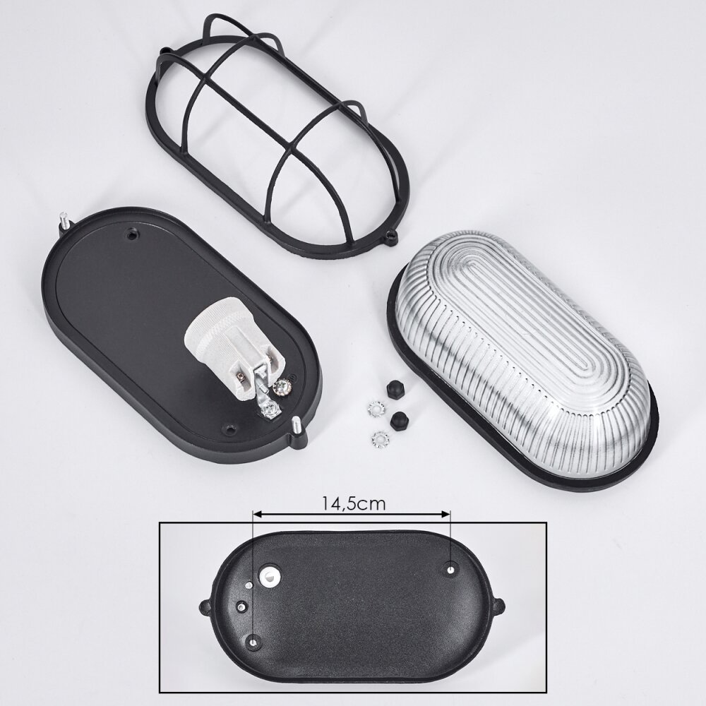 Quintay Muurlamp Zwart, 1-licht