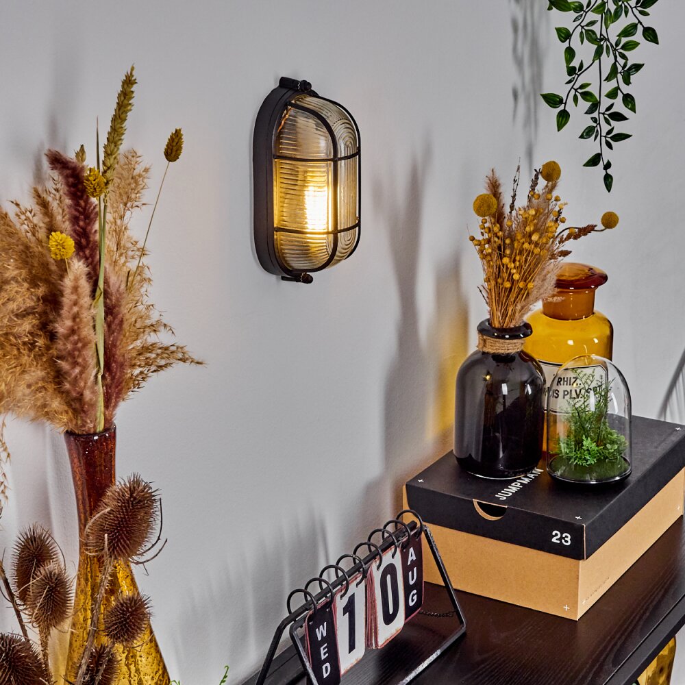 Quintay Muurlamp Zwart, 1-licht