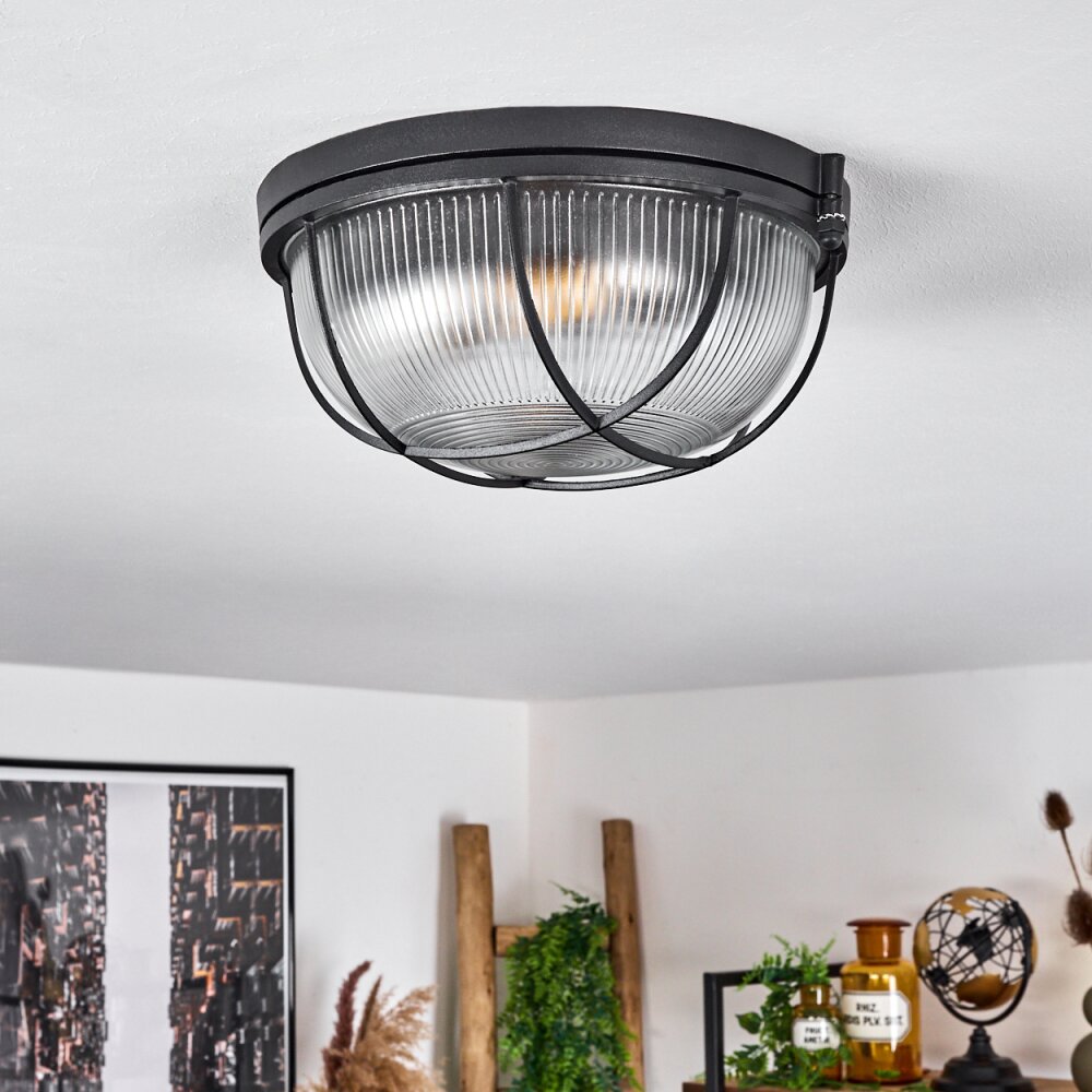 Quintay Plafondlamp Zwart, 1-licht