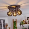 Teheran Plafondlamp Zwart, 3-lichts