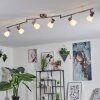 Icalma Plafondlamp Hout licht, Nikkel mat, 6-lichts