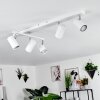 Javel Plafondlamp Chroom, Wit, 5-lichts