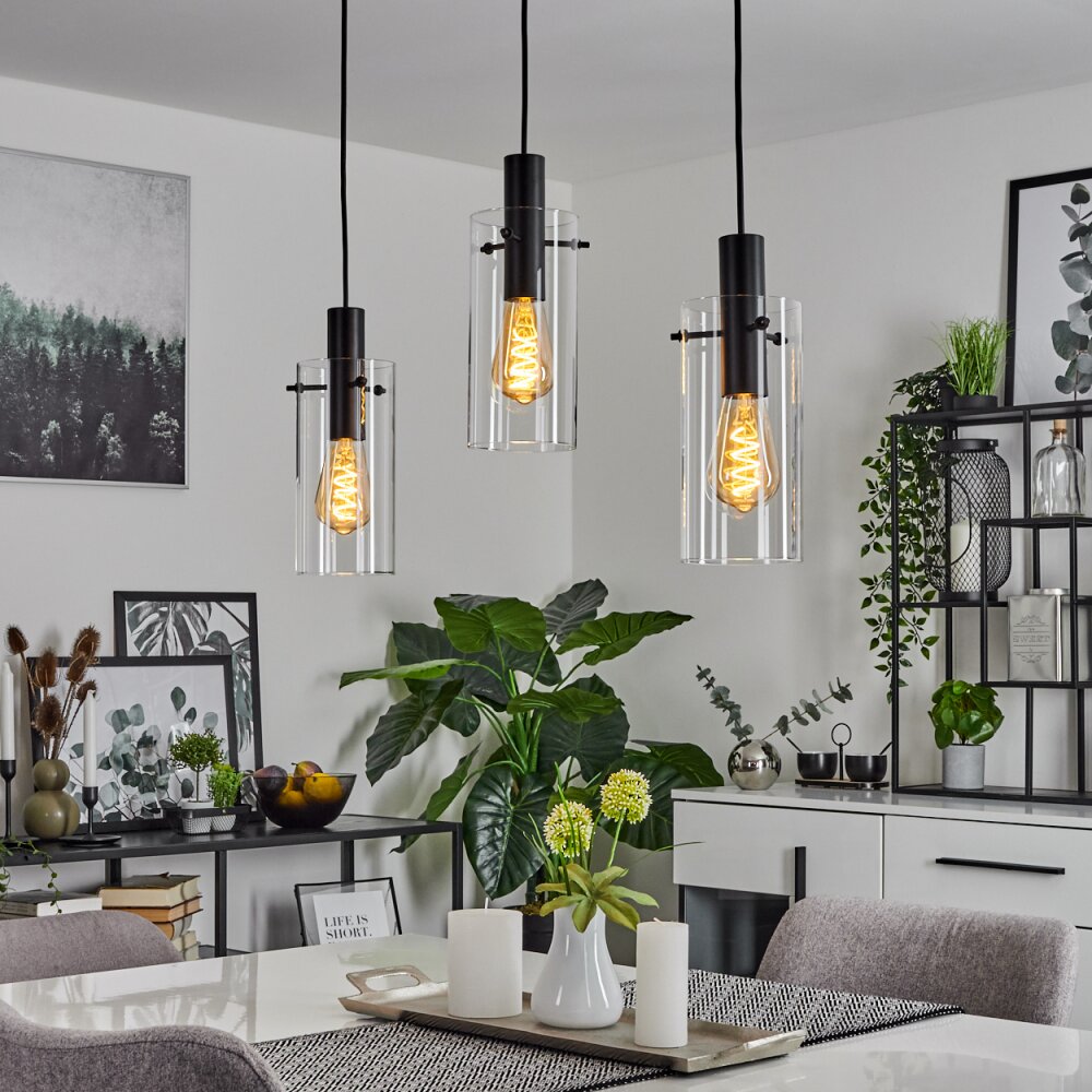 Miaqui Hanglamp Zwart, 3-lichts main product photo