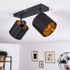Alsen Plafondlamp Zwart-Goud, 2-lichts
