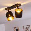 Alsen Plafondlamp Zwart-Goud, 2-lichts