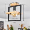 Espenel Plafondlamp Hout licht, Zwart, 1-licht