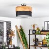 Vrolle Plafondlamp Hout licht, Nikkel mat, 2-lichts