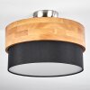 Vrolle Plafondlamp Hout licht, Nikkel mat, 2-lichts