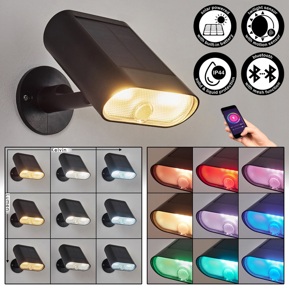 Usmagama Solarlamp LED Zwart, 1-licht, Bewegingsmelder main product photo