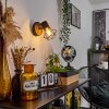 Bardhaman Muurlamp Hout licht, houtlook, Zwart, 1-licht