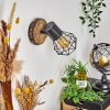 Bardhaman Muurlamp Hout licht, houtlook, Zwart, 1-licht