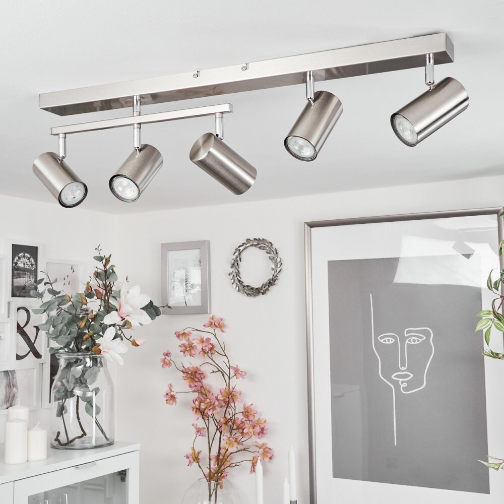 Javel Plafondlamp Chroom, Nikkel mat, 5-lichts