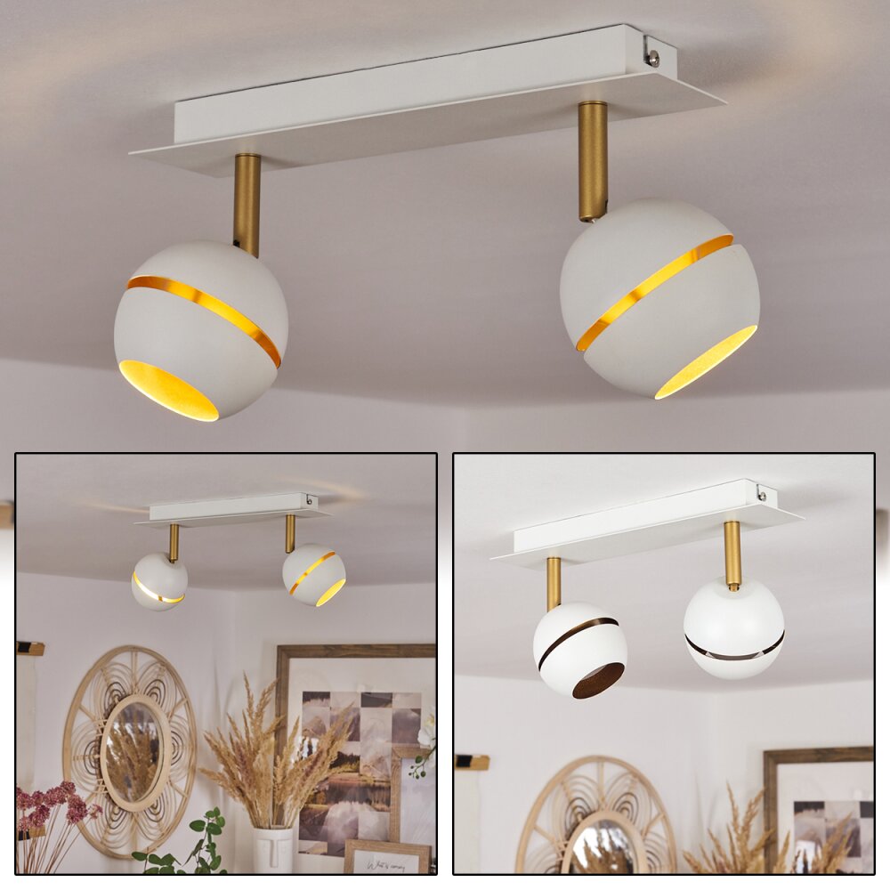Tome Plafondlamp LED Messing, Wit, 2-lichts main product photo