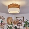Vrolle Plafondlamp Hout licht, Nikkel mat, 2-lichts