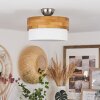 Vrolle Plafondlamp Hout licht, Nikkel mat, 2-lichts