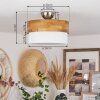 Vrolle Plafondlamp Hout licht, Nikkel mat, 2-lichts