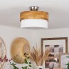 Vrolle Plafondlamp Hout licht, Nikkel mat, 2-lichts