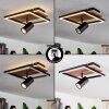 Sequeira Plafondlamp LED Hout licht, houtlook, Zwart, 2-lichts