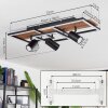 Sequeira Plafondlamp LED Hout licht, houtlook, Zwart, 4-lichts
