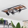 Sequeira Plafondlamp LED Hout licht, houtlook, Zwart, 4-lichts