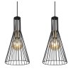 Globo MILLI Hanglamp Messing, Zwart, 3-lichts