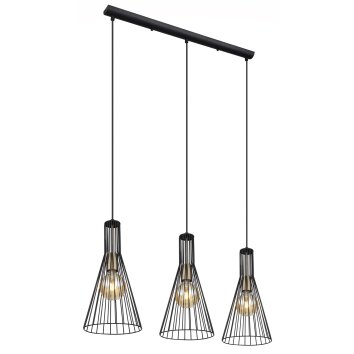 Globo MILLI Hanglamp Messing, Zwart, 3-lichts